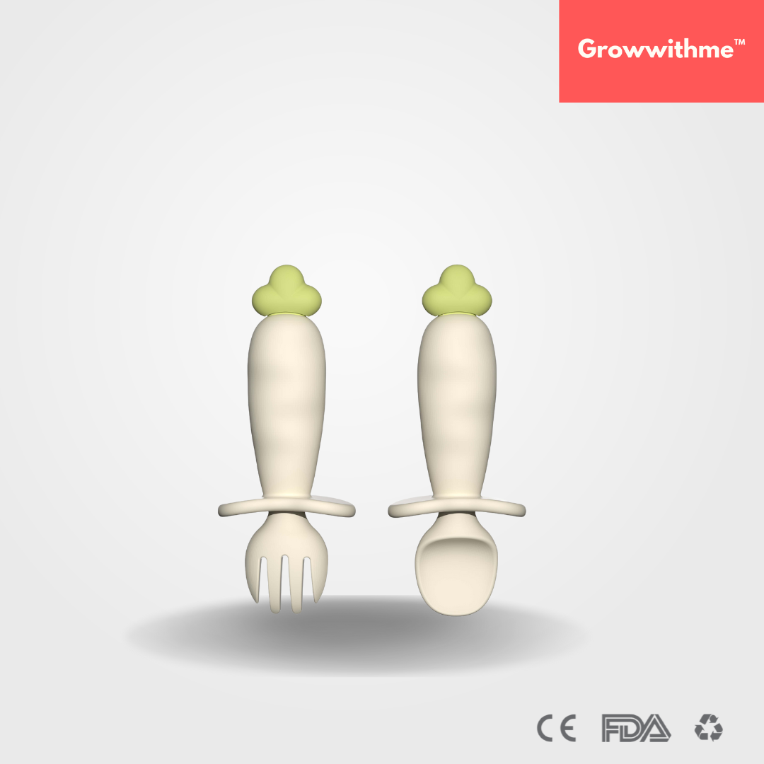 Growwithme™ Silicone Fork and Spoon Set (6-12m)