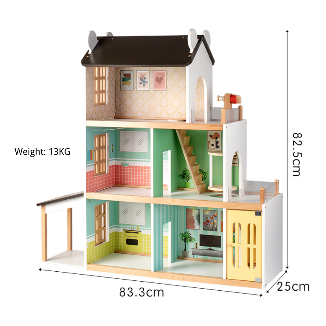 82.5cm Deluxe Light-Up Dollhouse