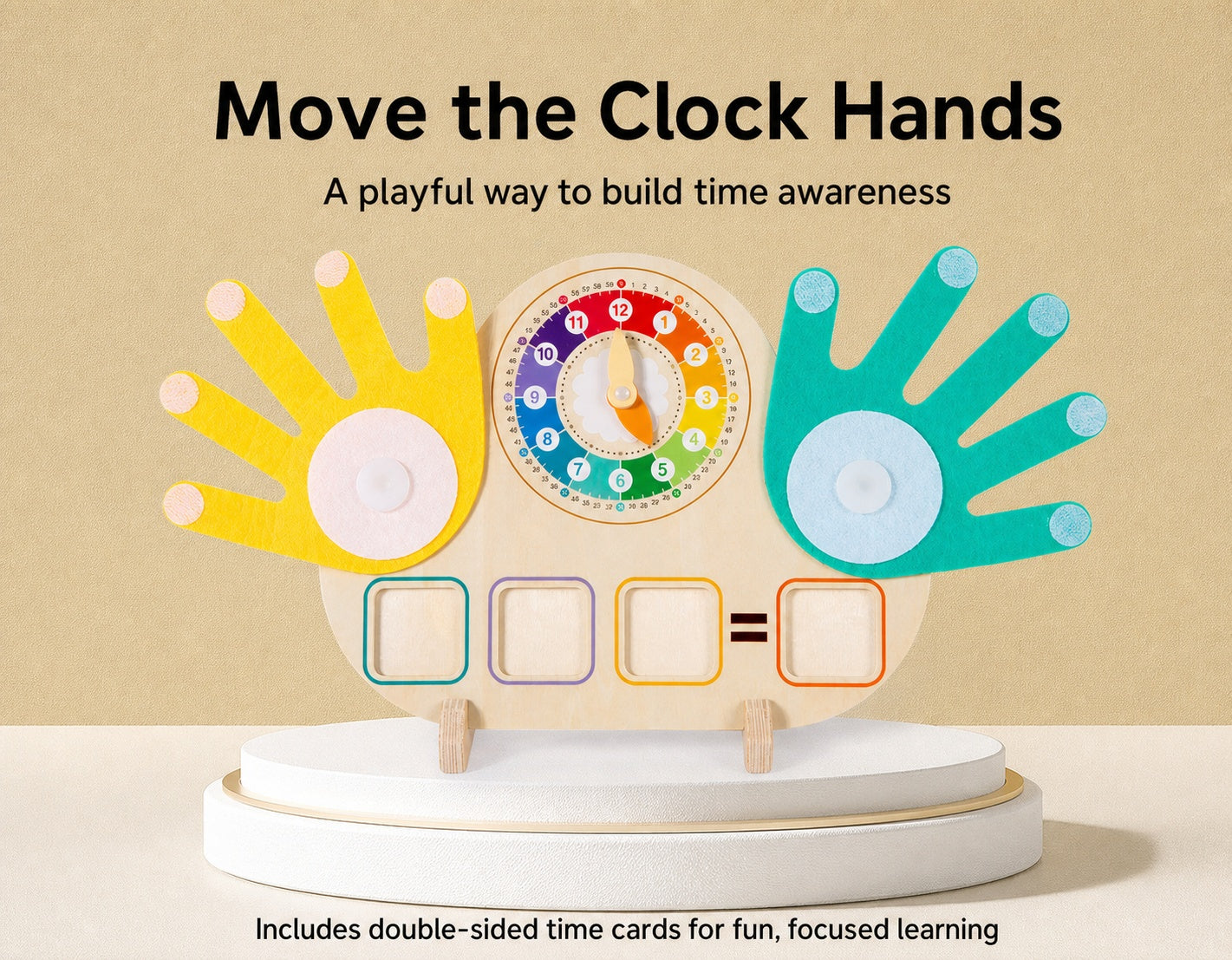 Clock & Finger Counting Arithmetic Learning Board with Stand