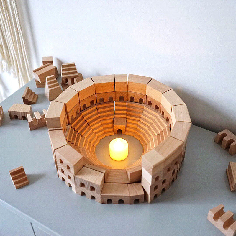 Roman Block Set Roman Colosseum Wooden Building Set – Montessori Architecture Blocks ...