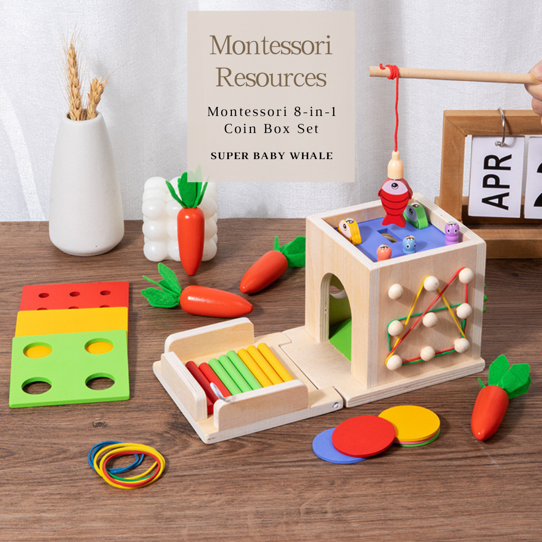 Montessori 8-in-1 Coin Box Set