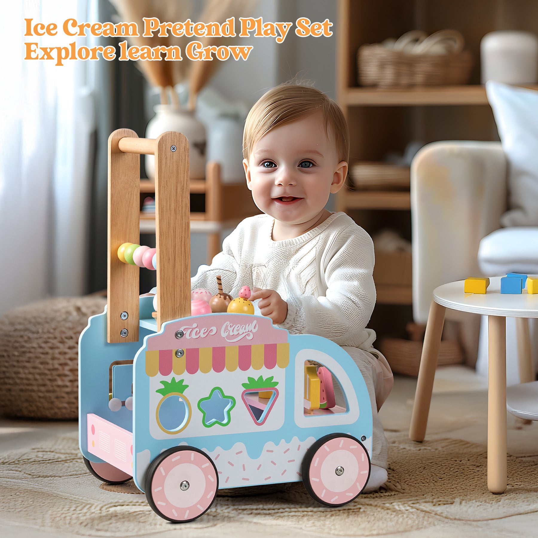 Ice Cream Learning Walker & Pretend Play Set