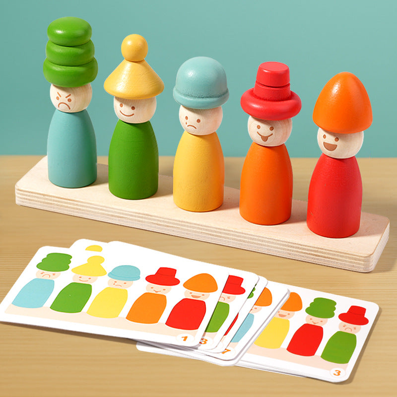 Wooden Puppet Hat & Face Matching Game