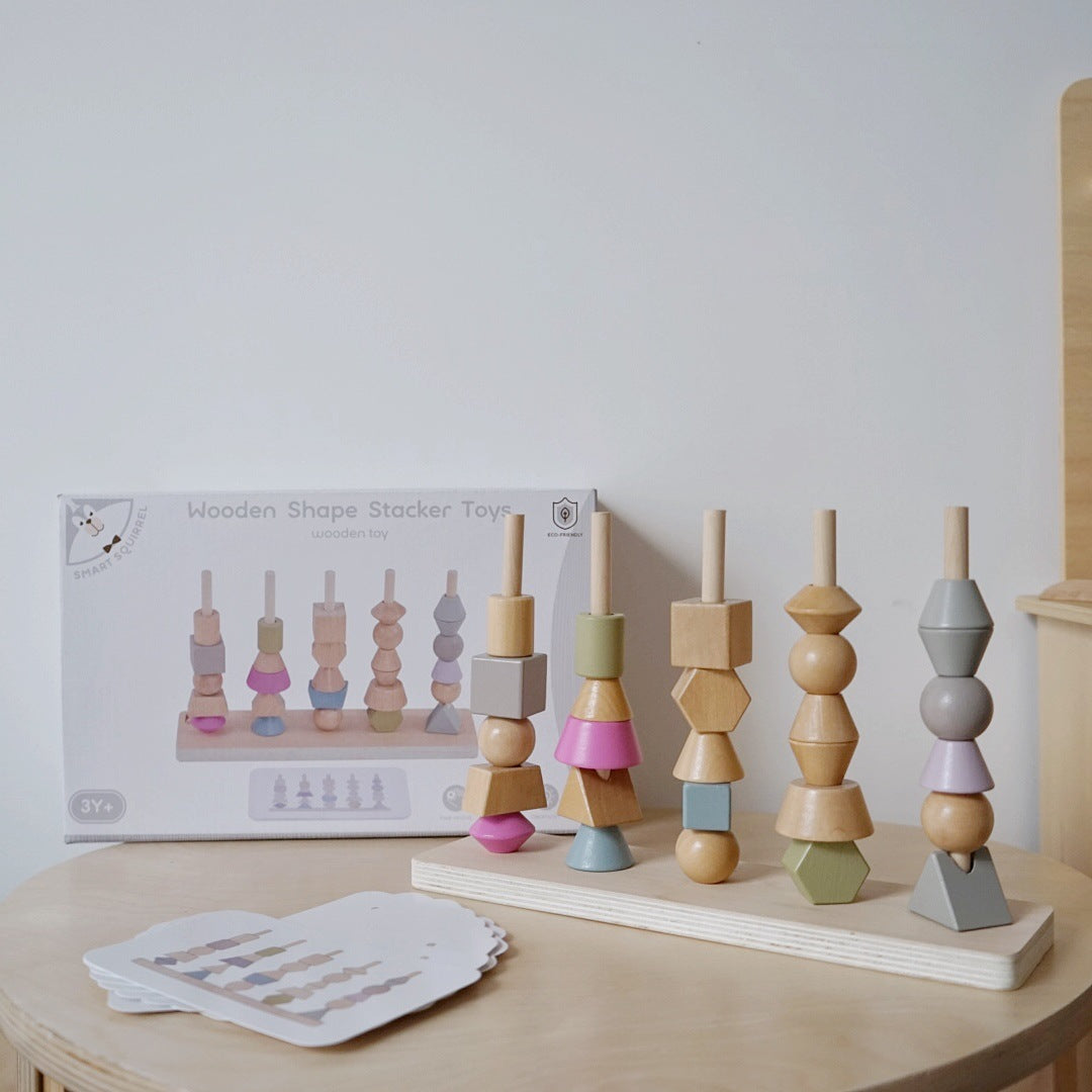 Wooden Shape Stacker Toys