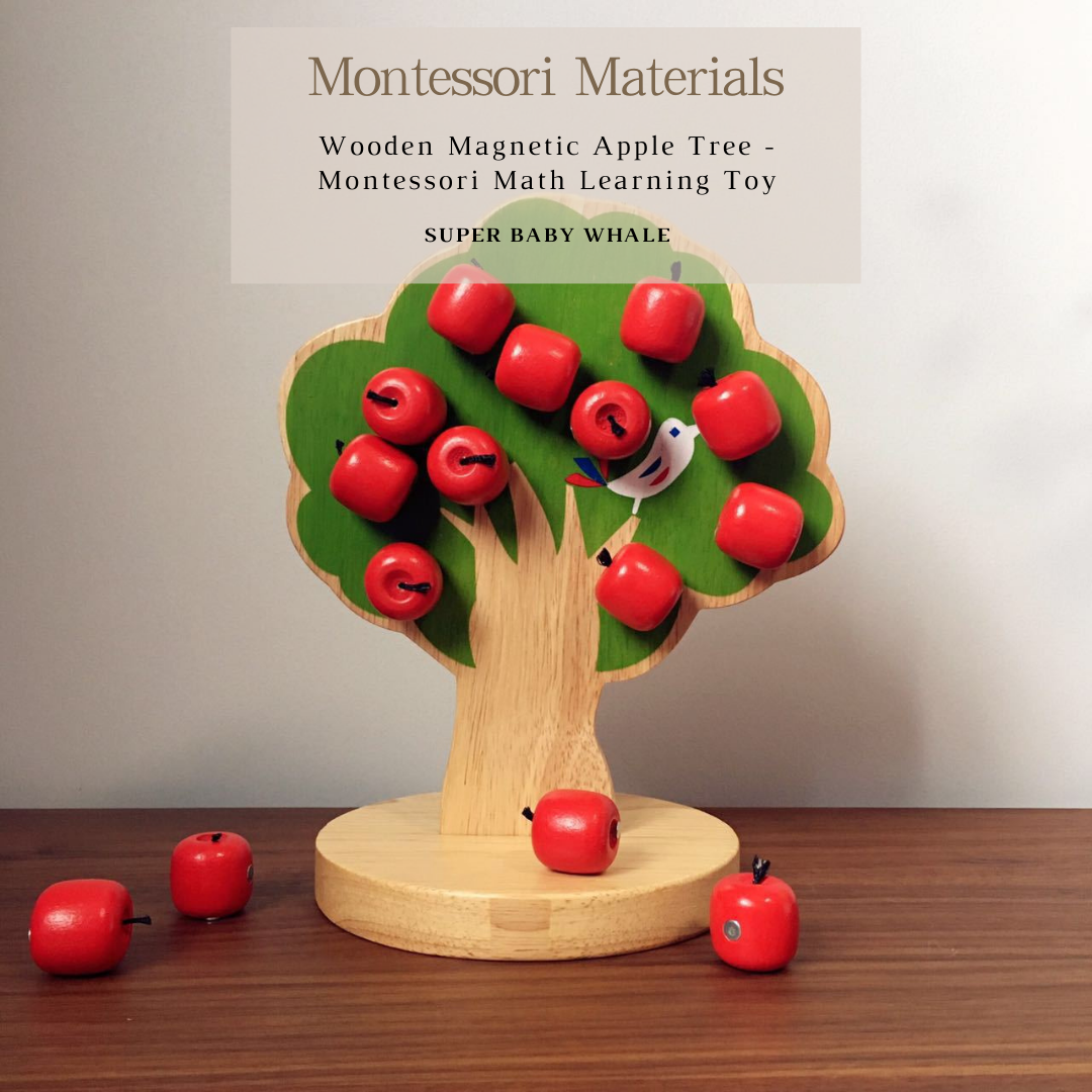 Wooden Magnetic Apple Tree - Montessori Math Learning Toy