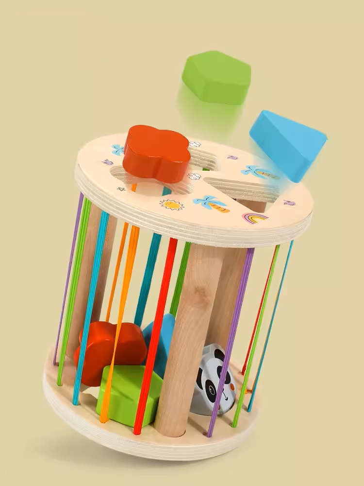 Wooden Shape Sorter Drum