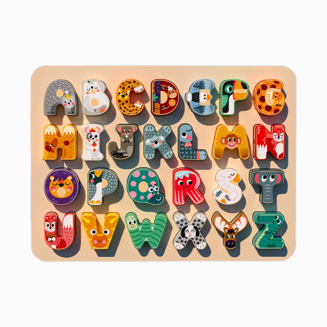 Wooden Animal Alphabet Puzzle Board