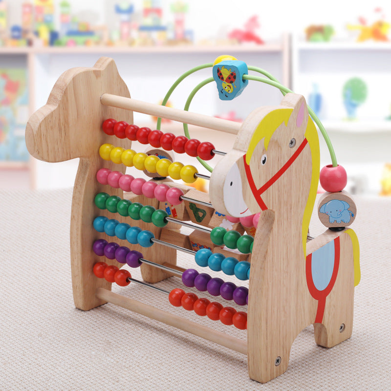 Wooden Abacus Horse Toy