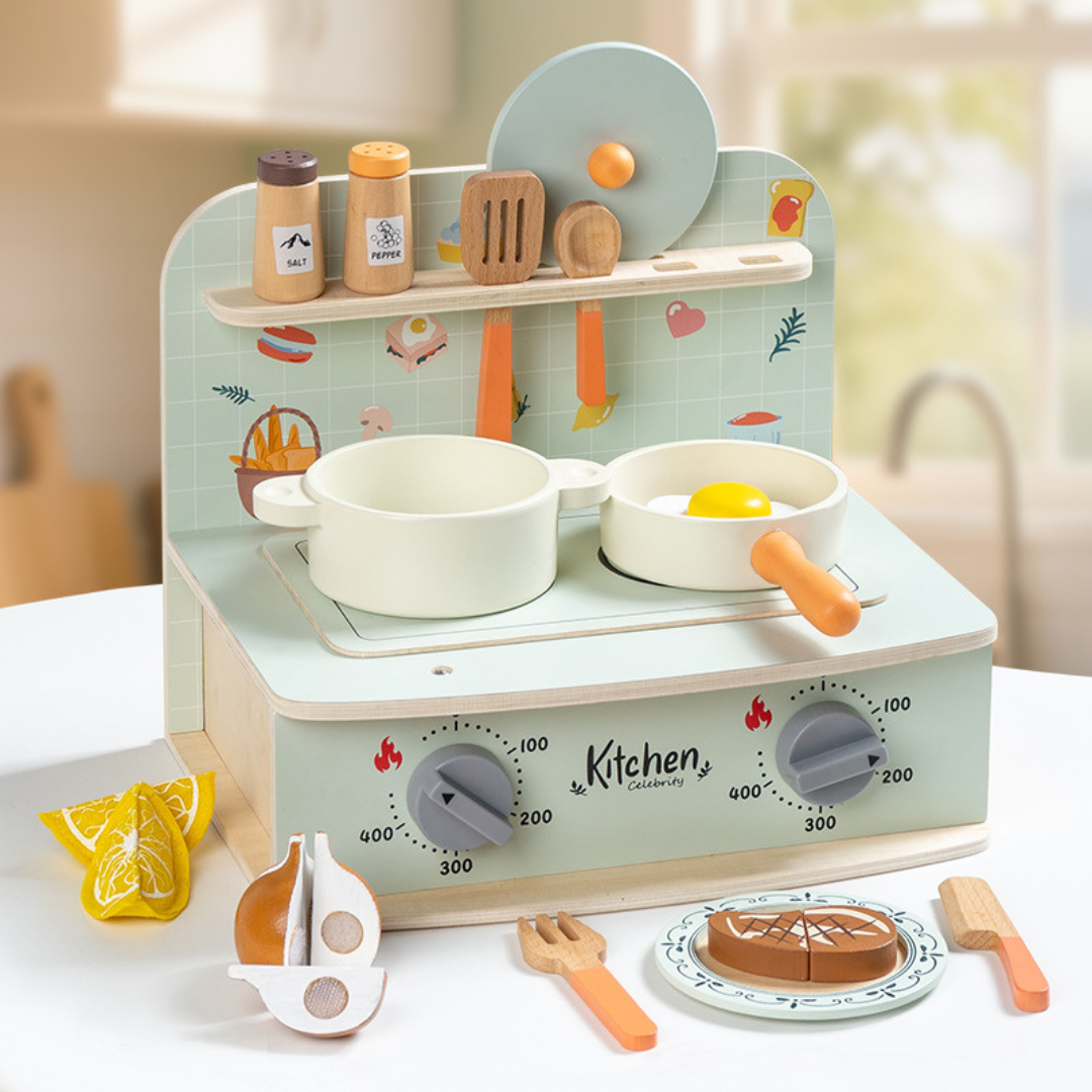 Premium Wooden Kitchen Play Set with Sound Effects