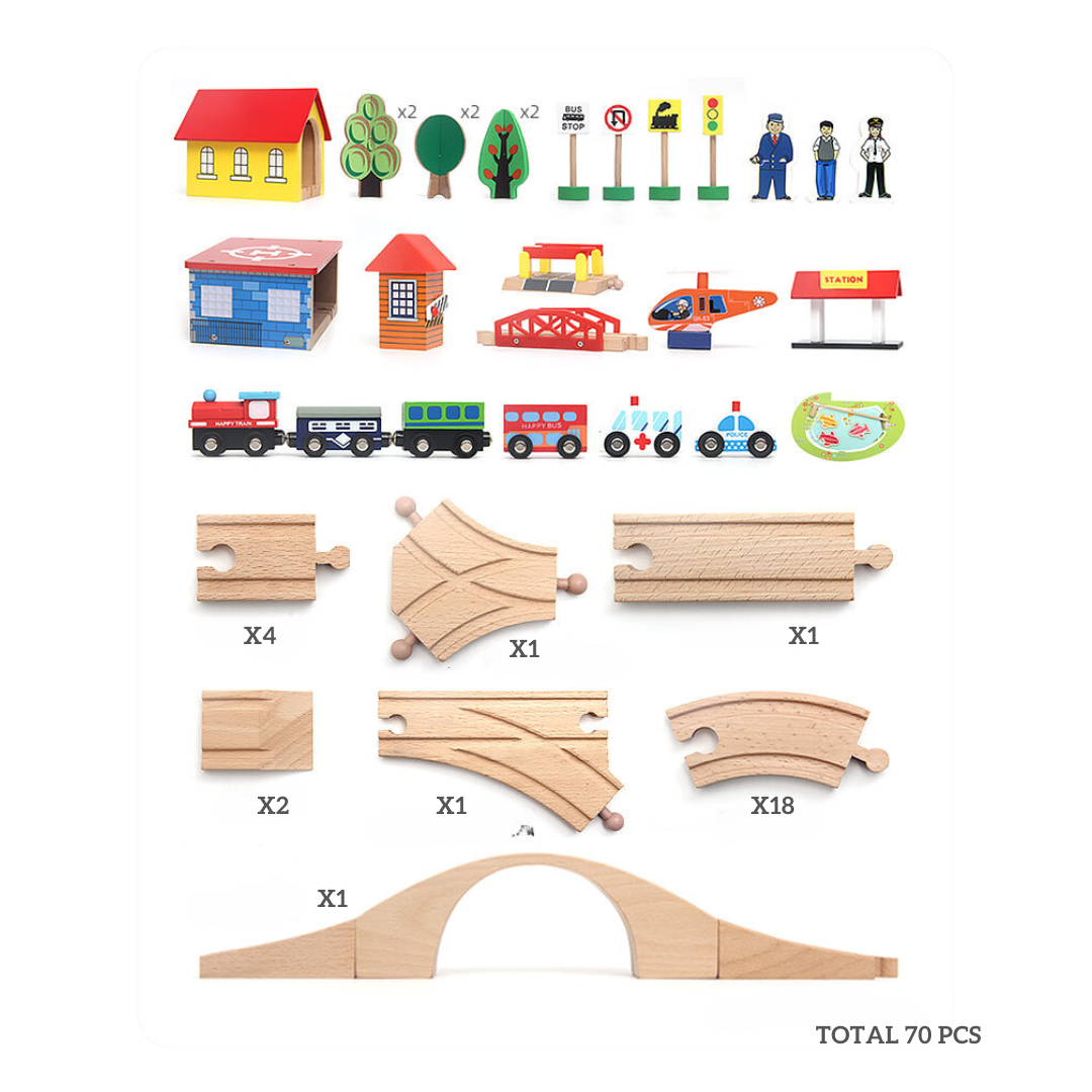 70 pcs Manual Train Track Set