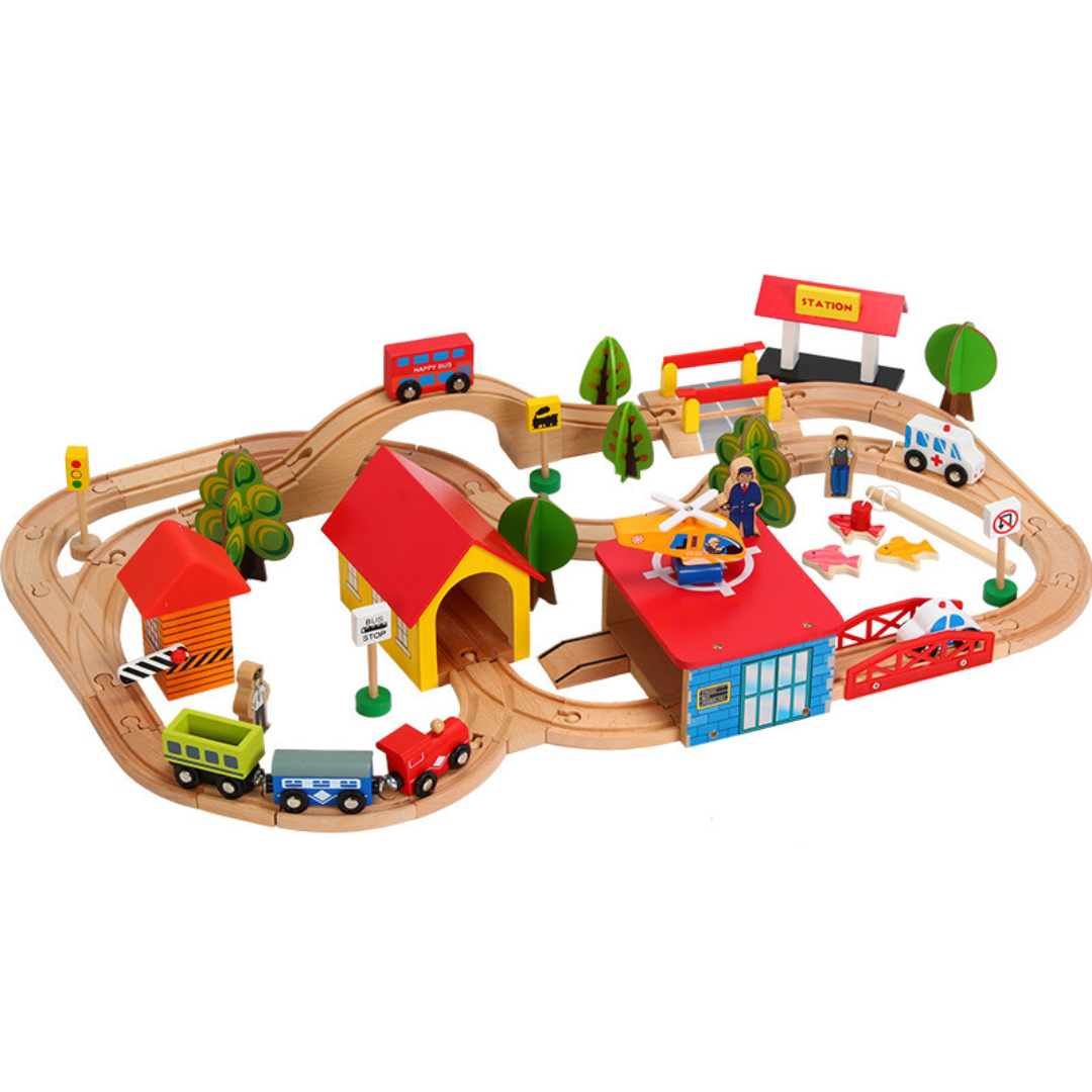 69 pcs Korean Manual Train Track Set