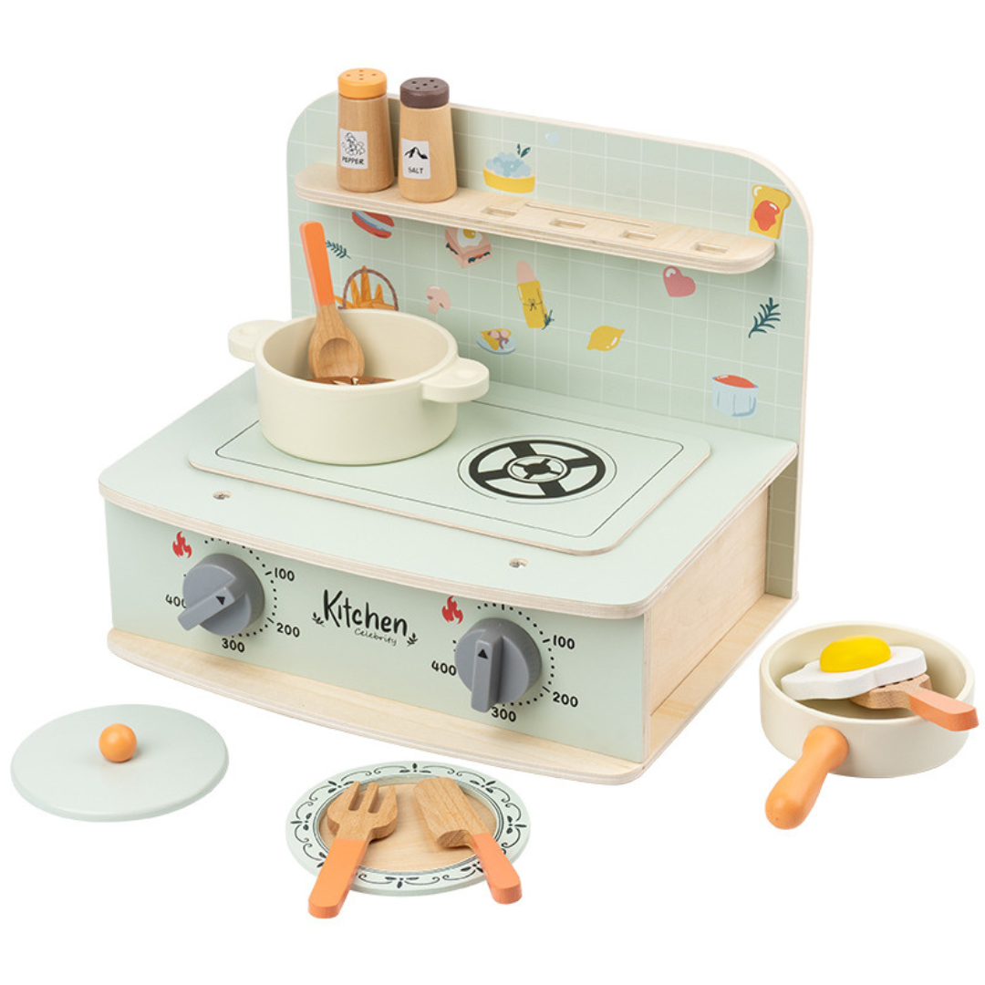 Premium Wooden Kitchen Play Set with Sound Effects