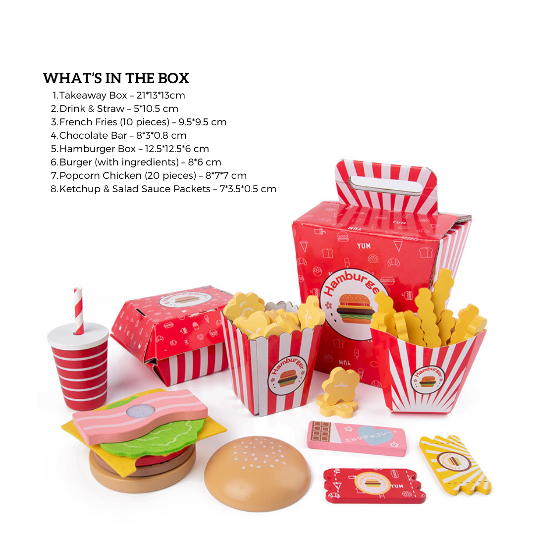 Pretend Play Burger Set