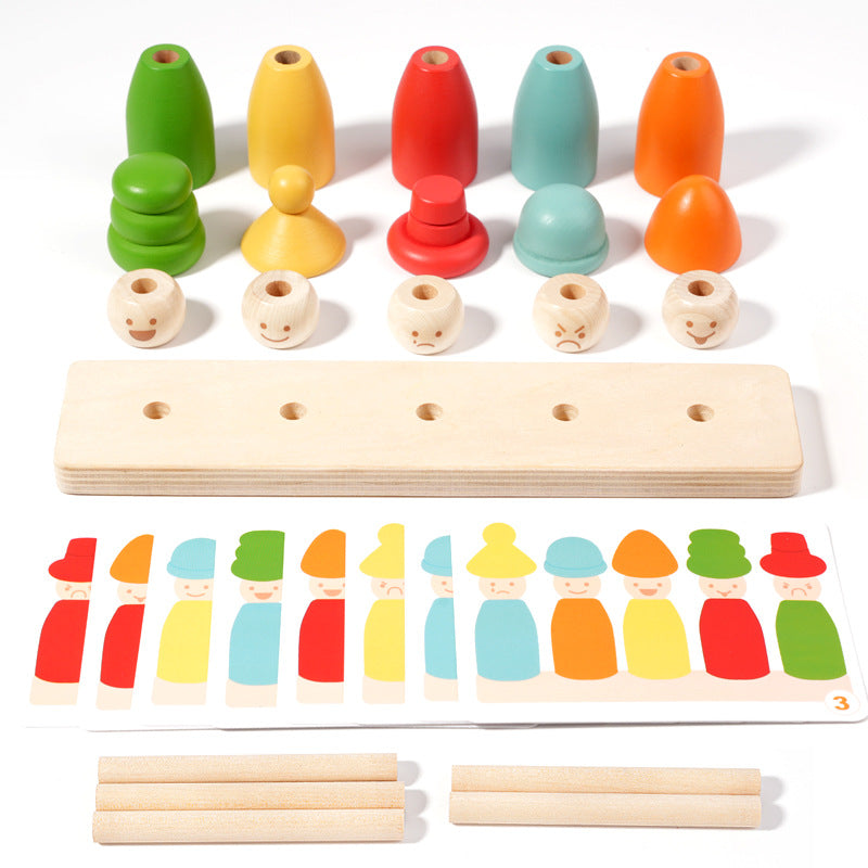 Wooden Puppet Hat & Face Matching Game