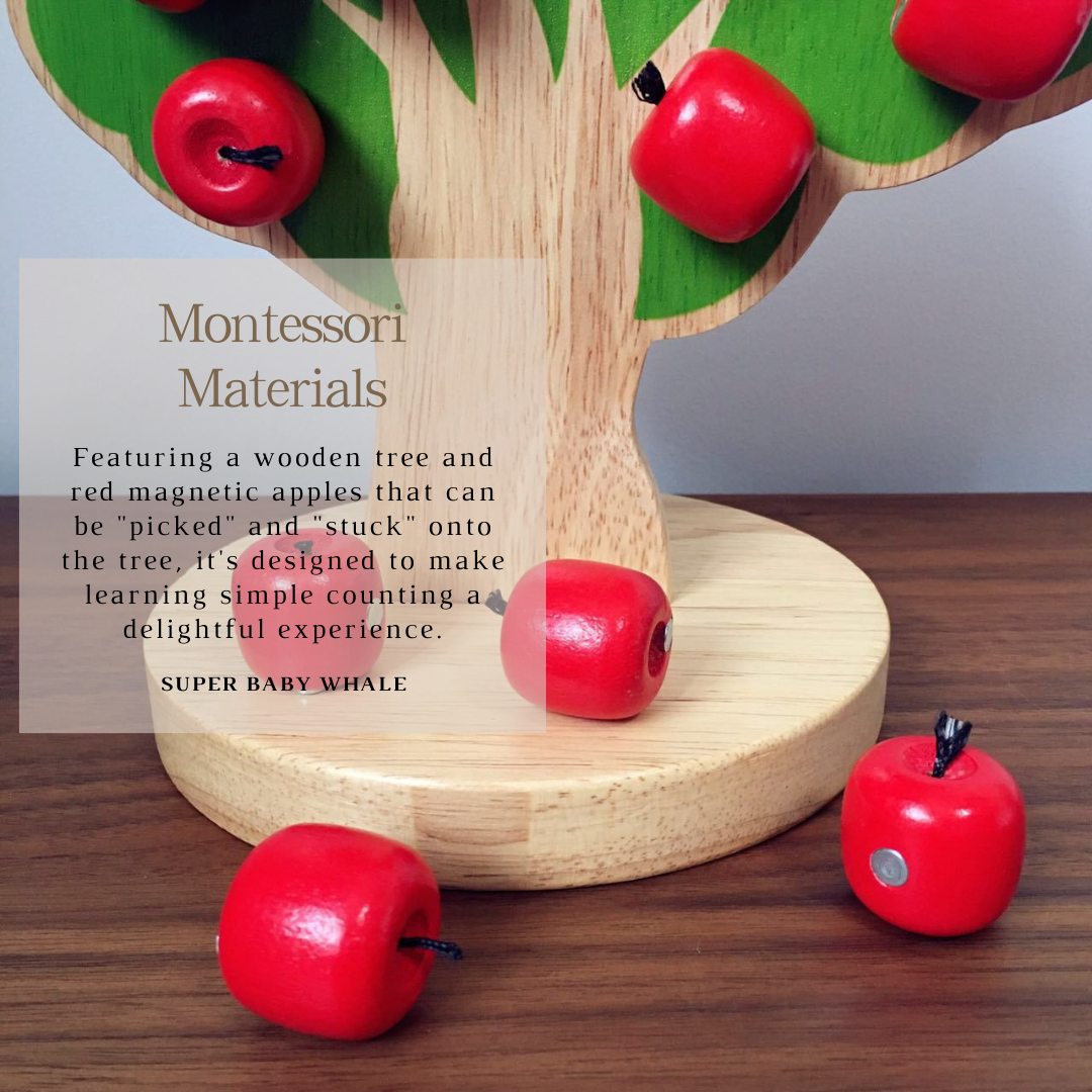 Wooden Magnetic Apple Tree - Montessori Math Learning Toy