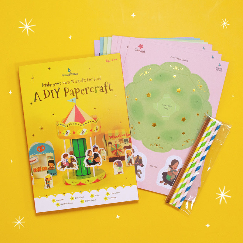 DIY Carousel Themepark Paper Craft Set