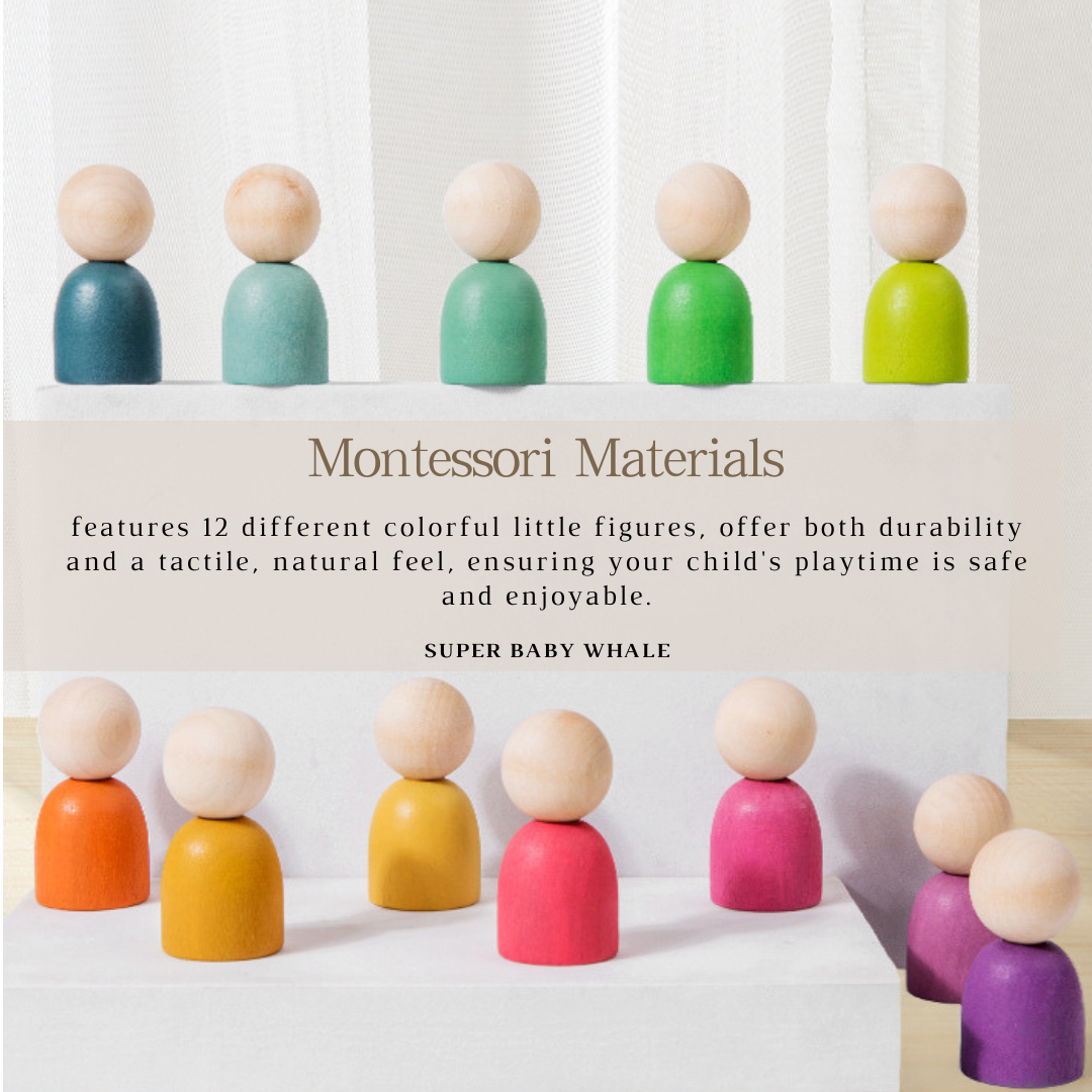 Montessori 12 Color Rainbow Friends Building Blocks