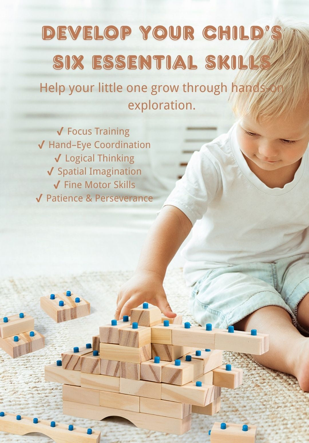 Little Architect Wooden Building Blocks