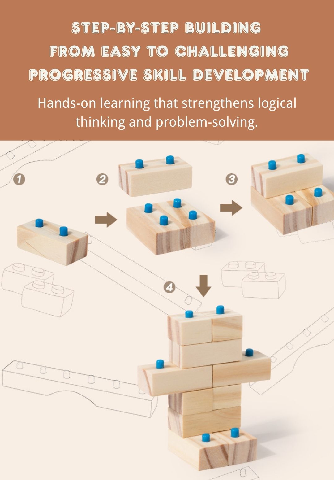 Little Architect Wooden Building Blocks