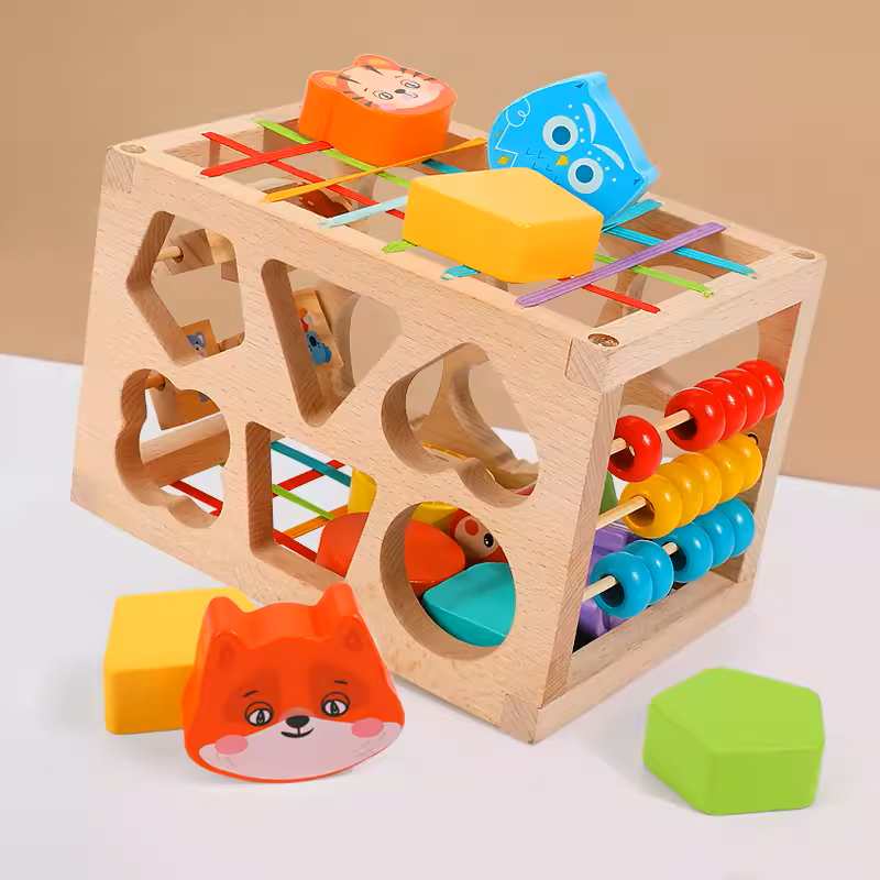 Wooden Shape Sorter Activity Cube