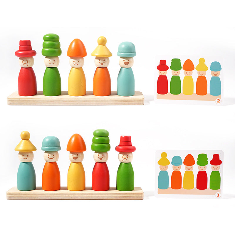 Wooden Puppet Hat & Face Matching Game