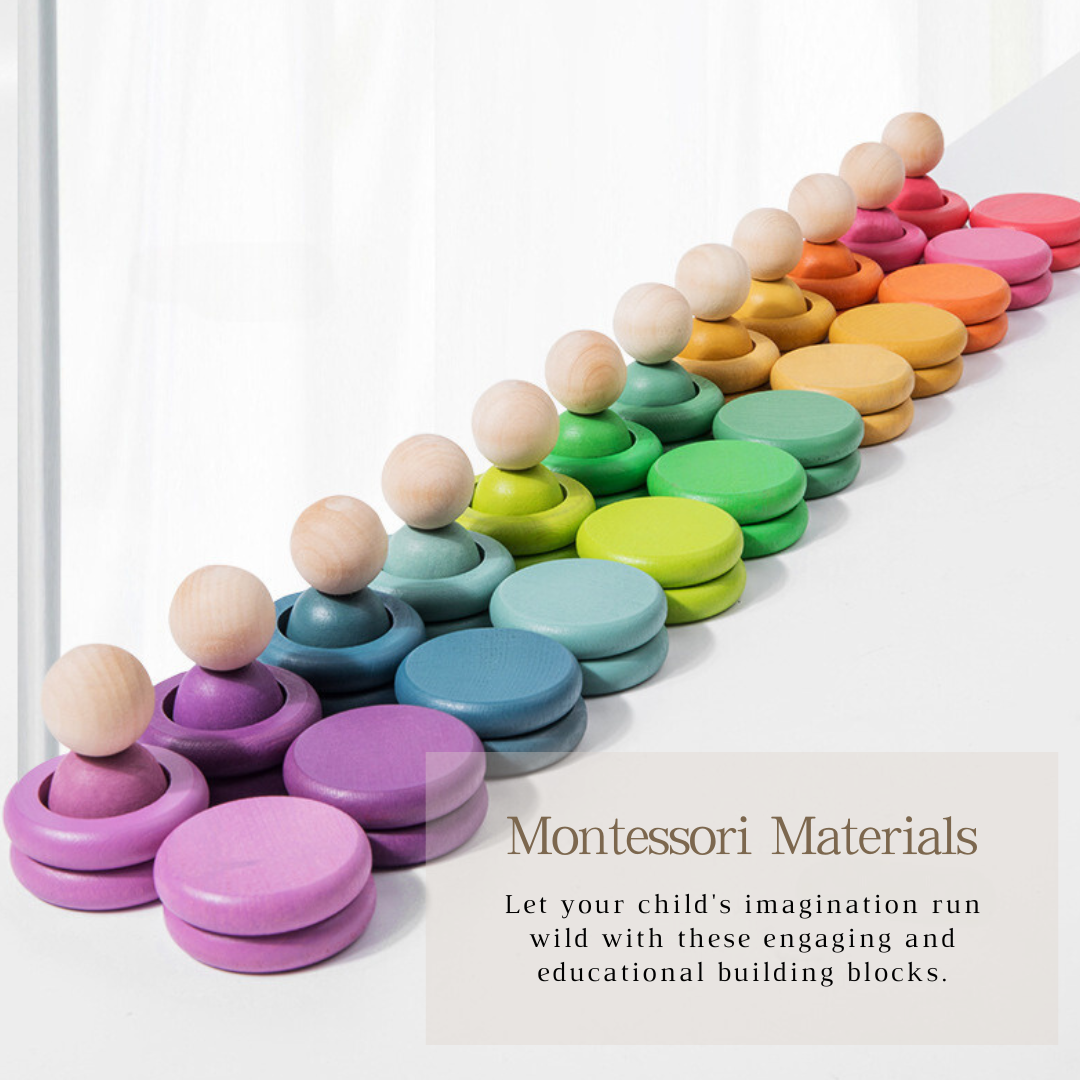 Montessori 12 Color Rainbow Friends Building Blocks