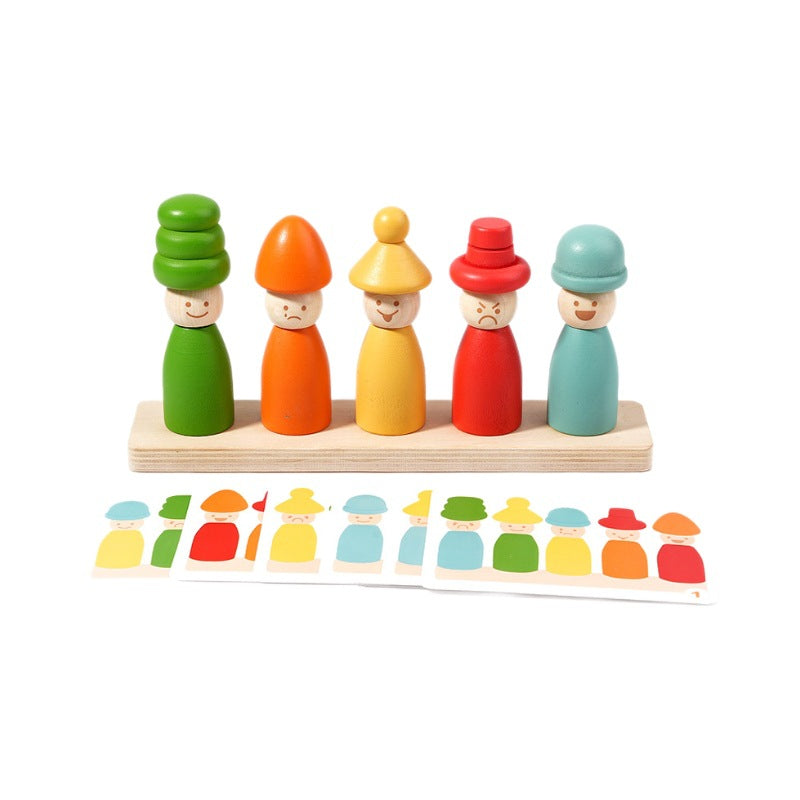 Wooden Puppet Hat & Face Matching Game