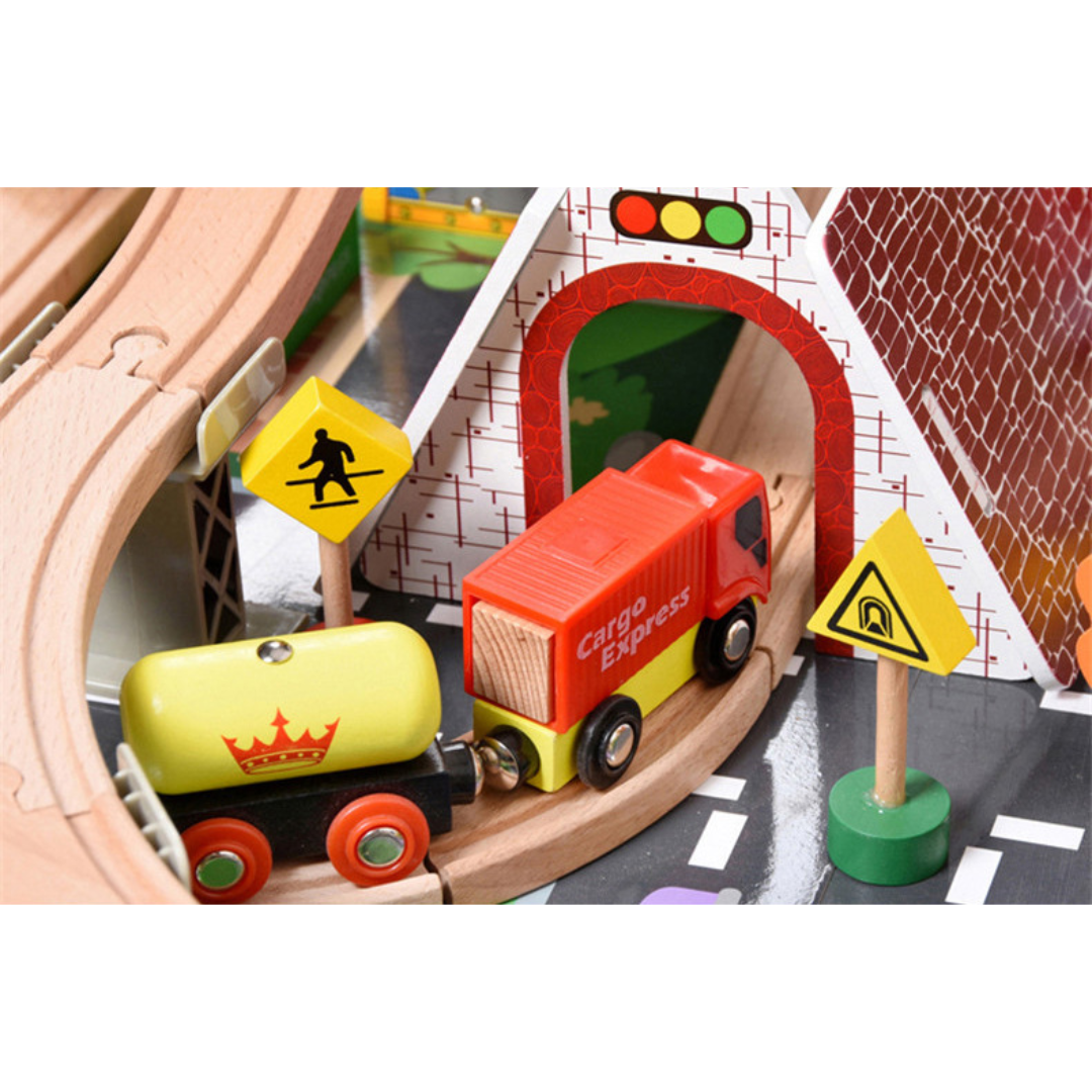 118 pcs Beechwood Manual Train Set With Table