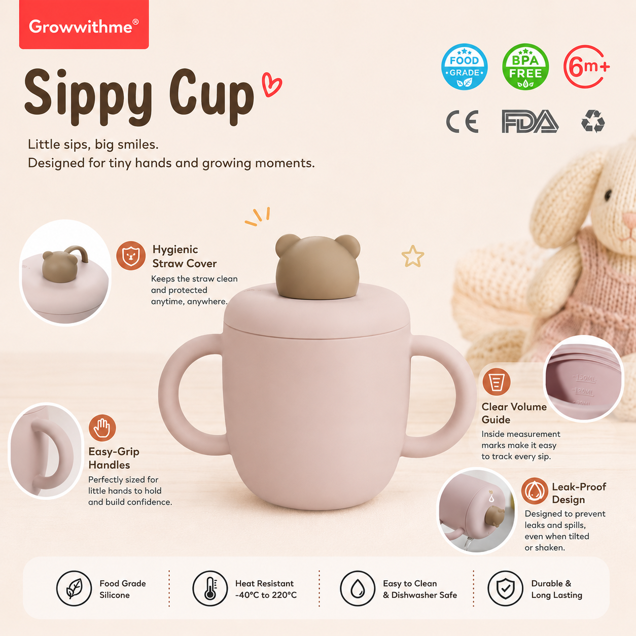 Growwithme® Silicone Sippy Cup