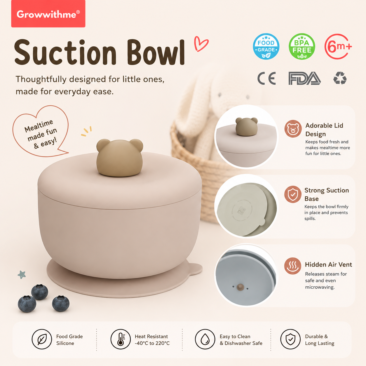 Growwithme® Silicone Suction Bowl