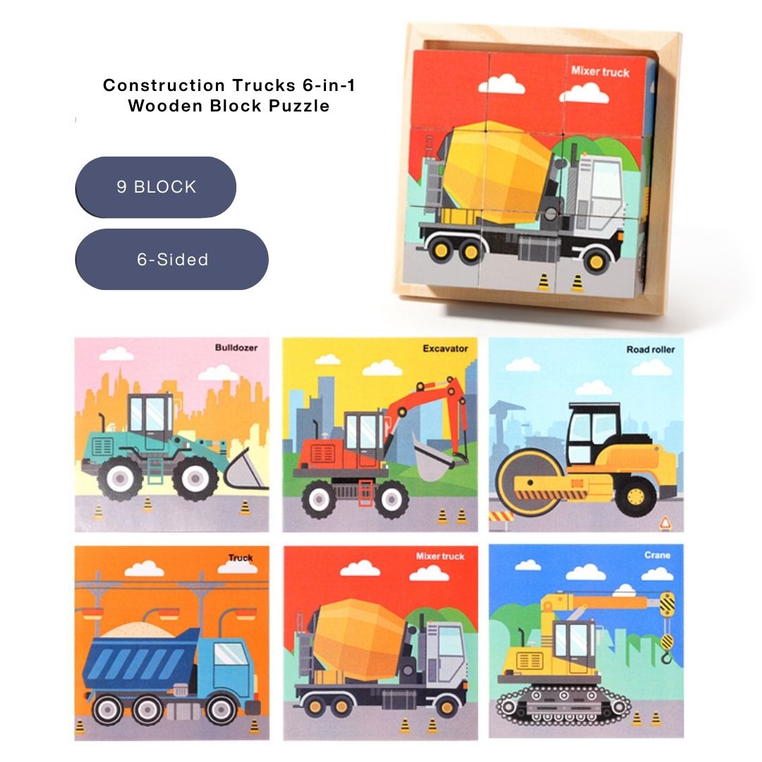 6-in-1 Wooden Block Puzzle
