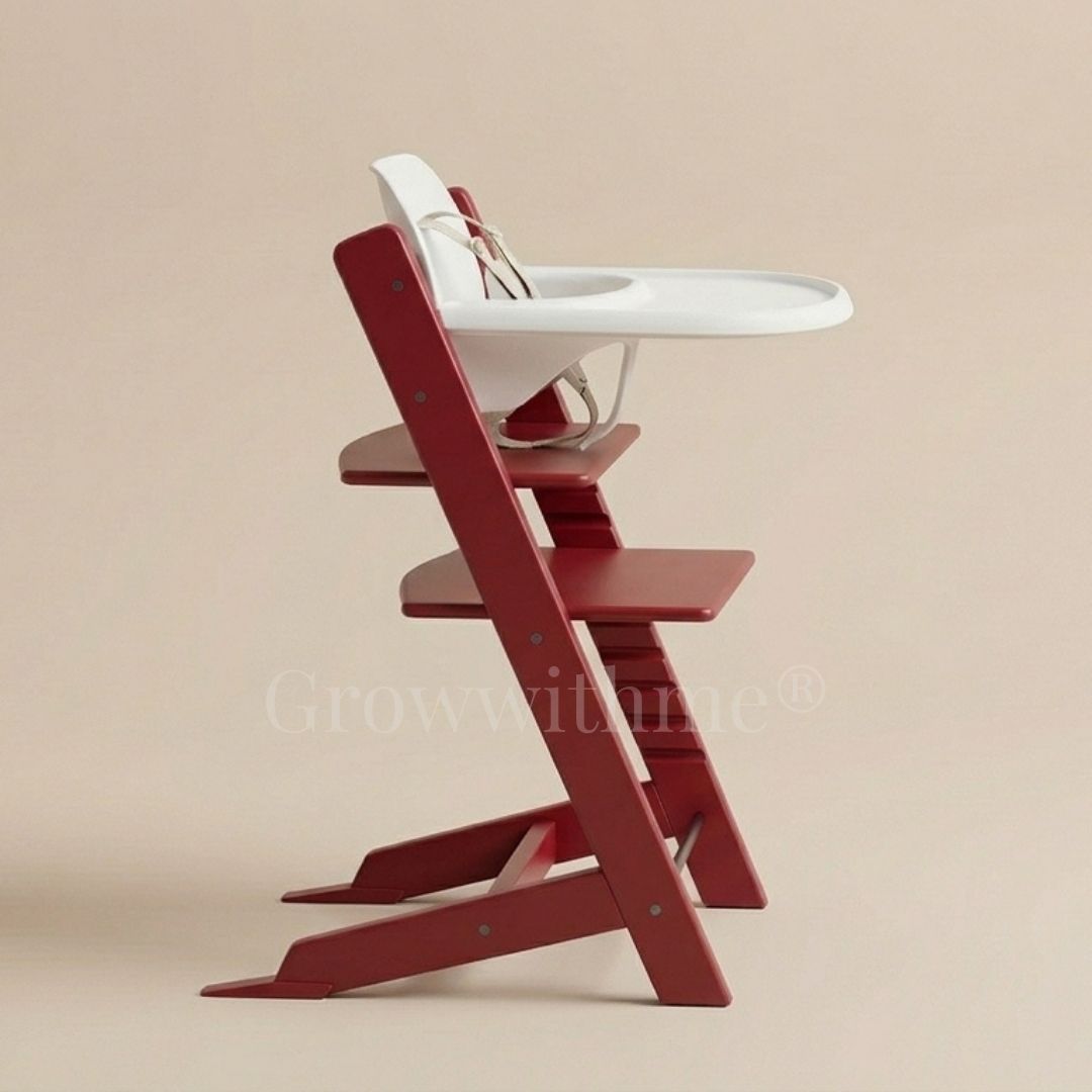 growwithme embo high chair crimson red adjustable baby chair
