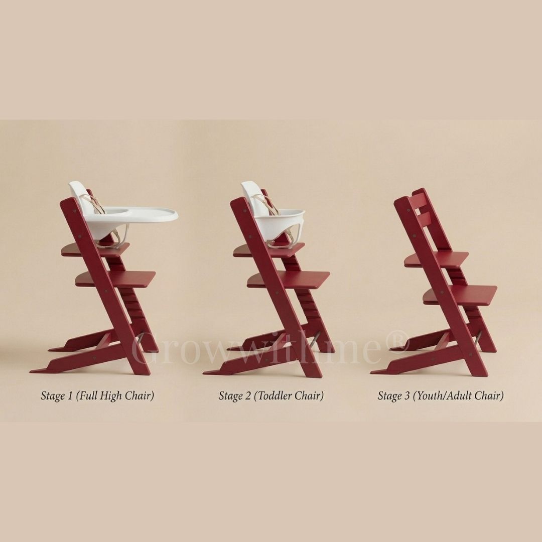 growwithme embo high chair crimson red adjustable baby chair