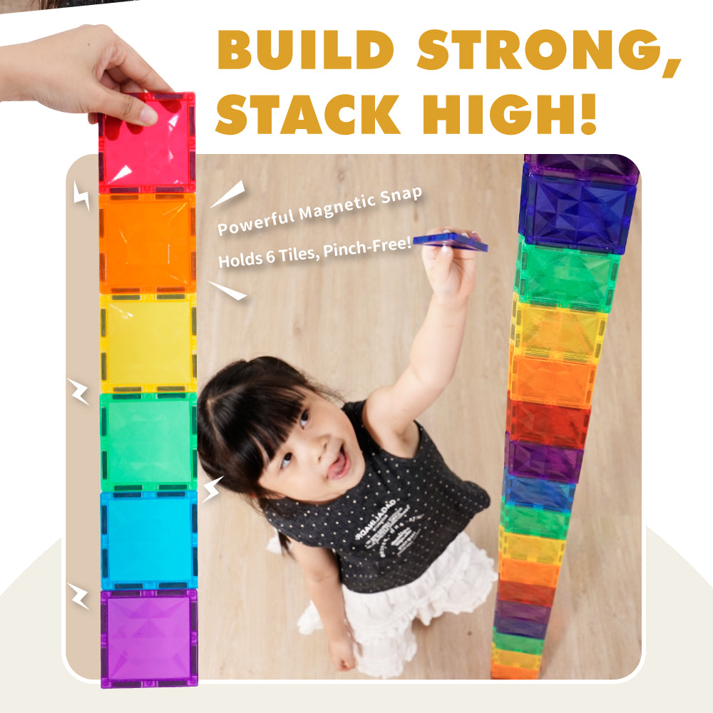 Mamayo Magnetic Tiles- Dreamy Marble Castle Set (100pcs)