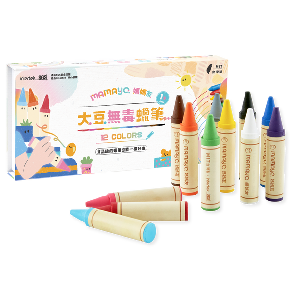 Mamayo Soy-based Non-toxic Crayon - 12 Colours