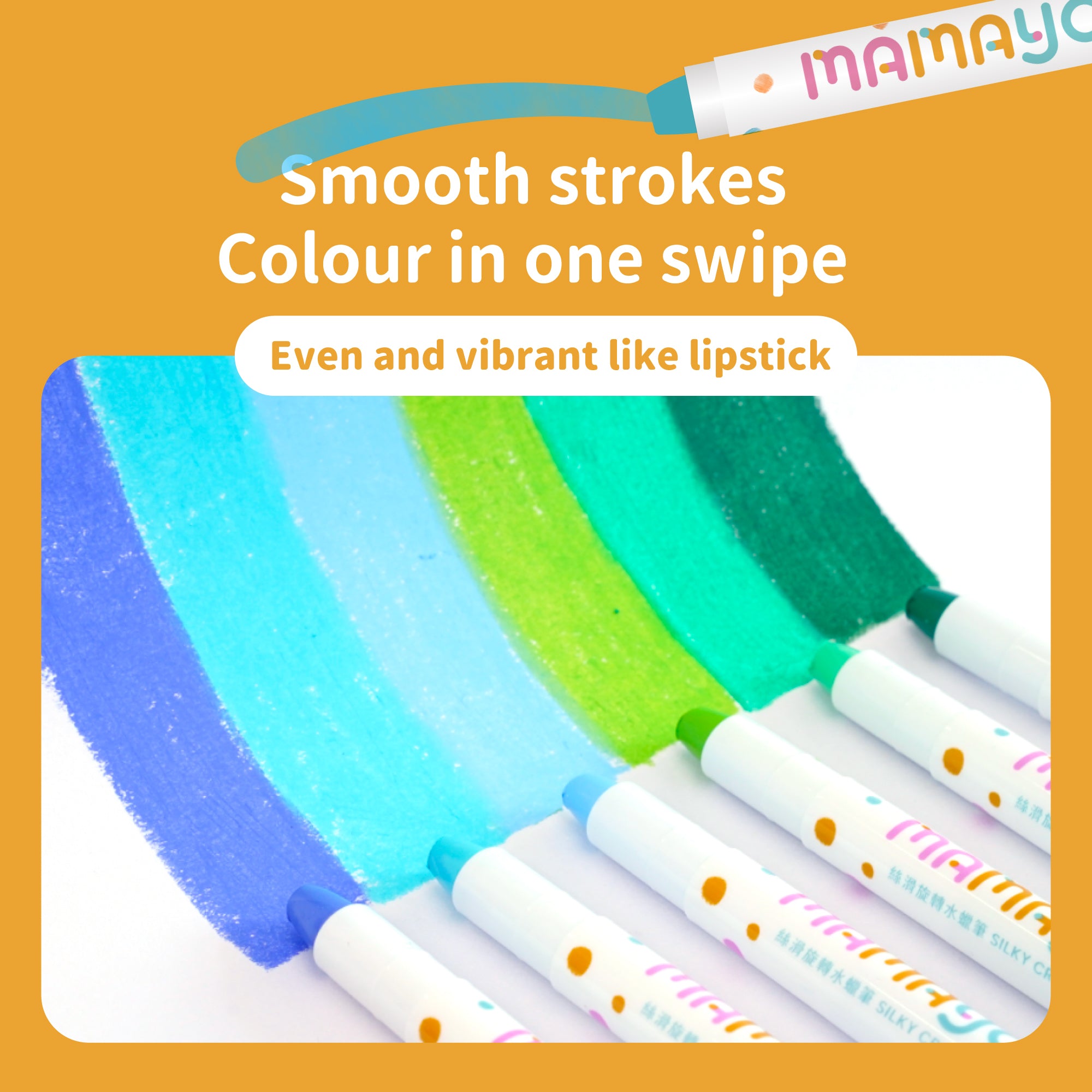 Mamayo Silky Spin Water Crayons – 36 Colours