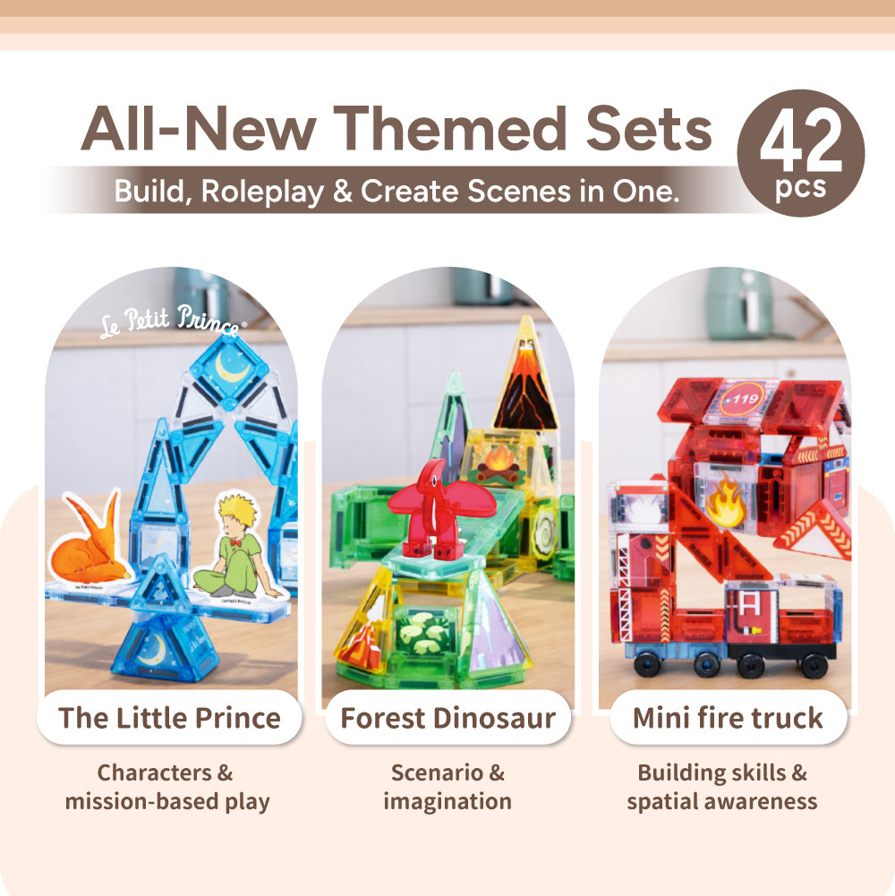 Mamayo Mini Magnetic Tiles – Fire Truck Set (42pcs)