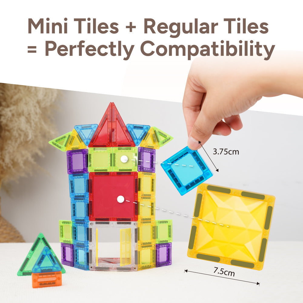 Mamayo Mini Magnetic Tiles – Forest Dinosaur Set (42pcs)