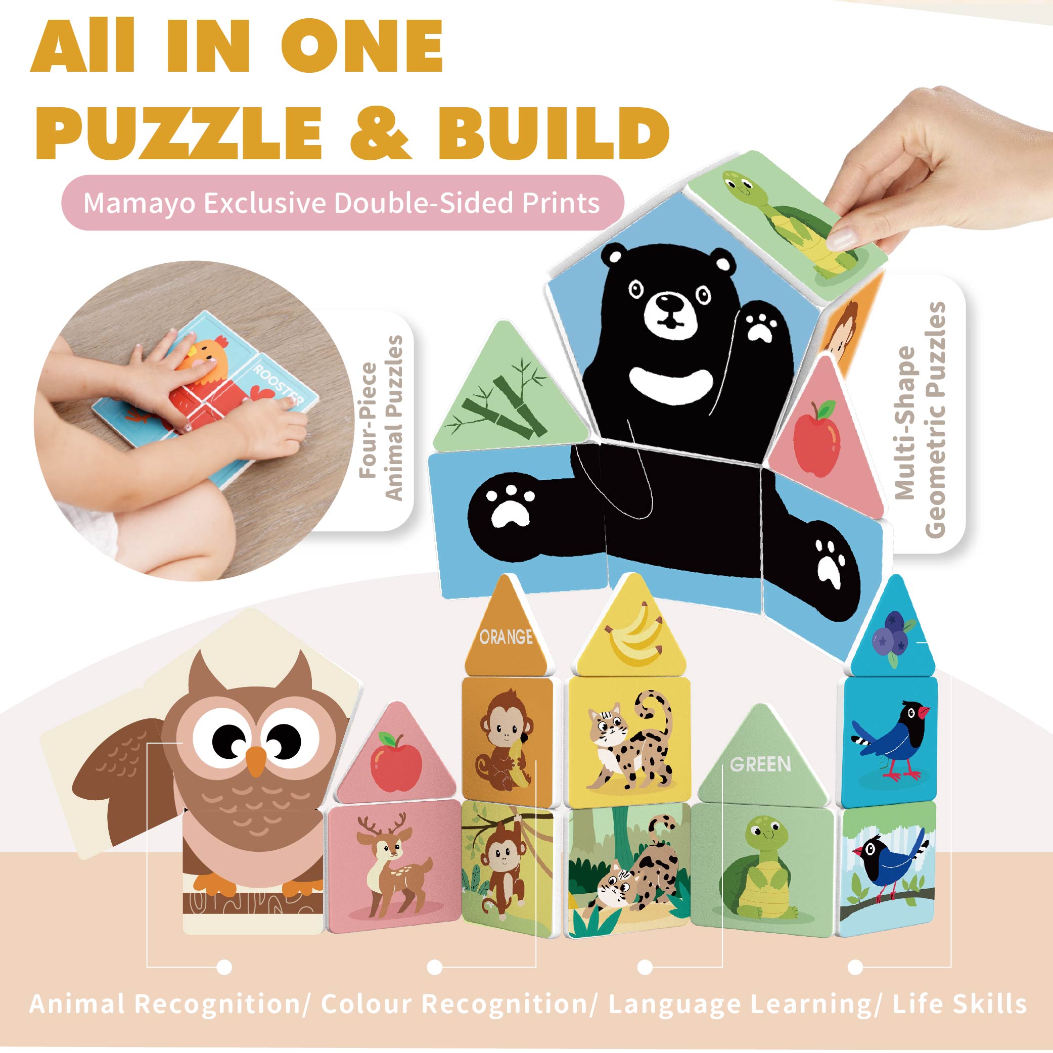 Mamayo Magnetic Tiles- Rainbow Paradise Deluxe Set (103pcs)