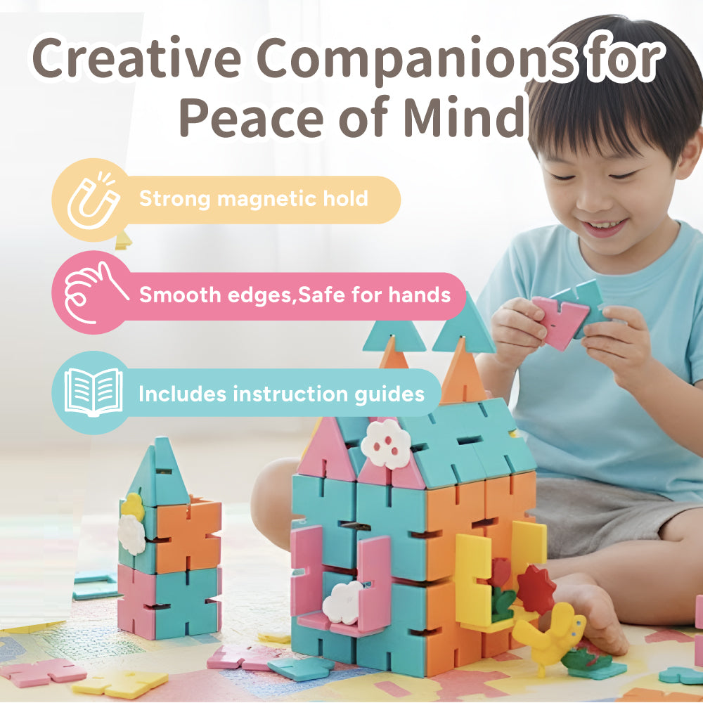 Mamayo Snaplock™ magnetic Tiles transparent (48pcs)