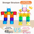Mamayo Snaplock™ magnetic Tiles transparent (48pcs)