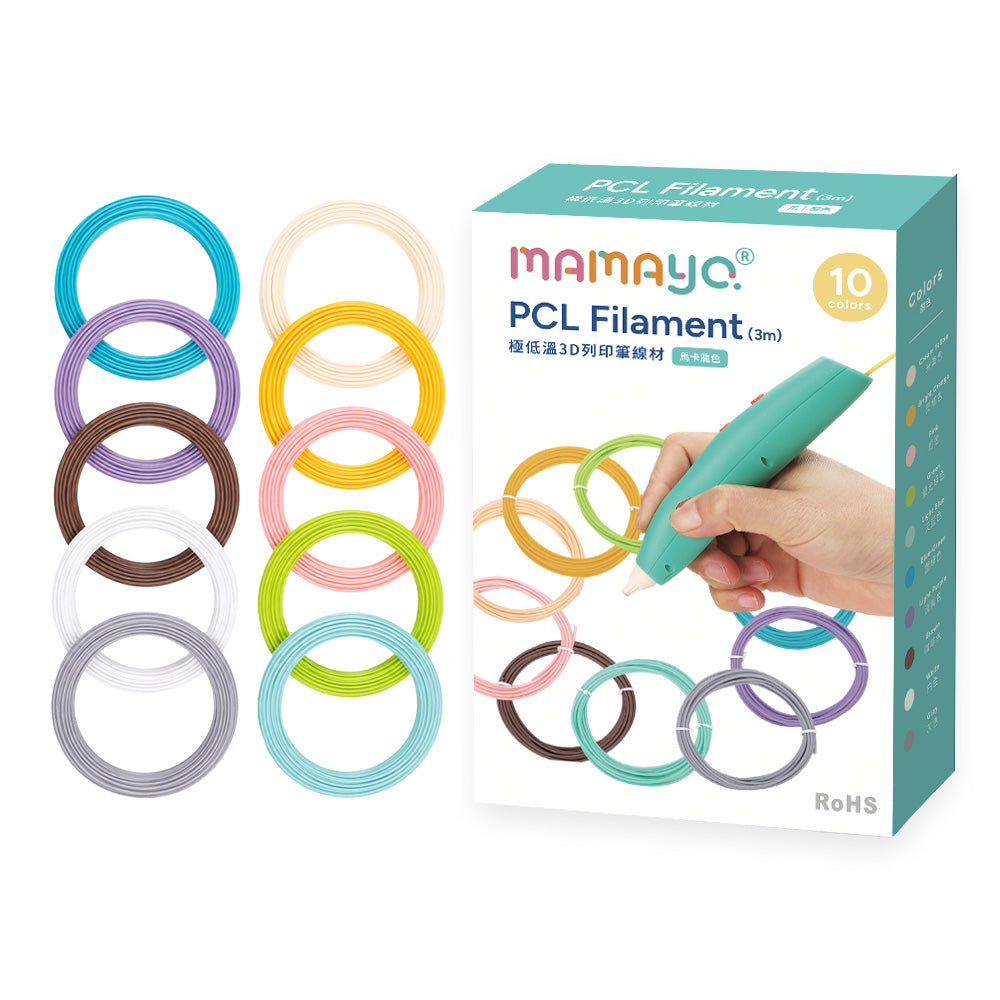 Mamayo 3D pen PCL filament refills in 10 standard colours