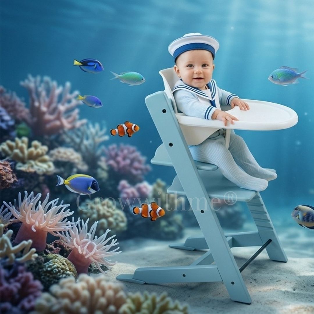 Growwithme Embo+ adjustable high chair ocean blue