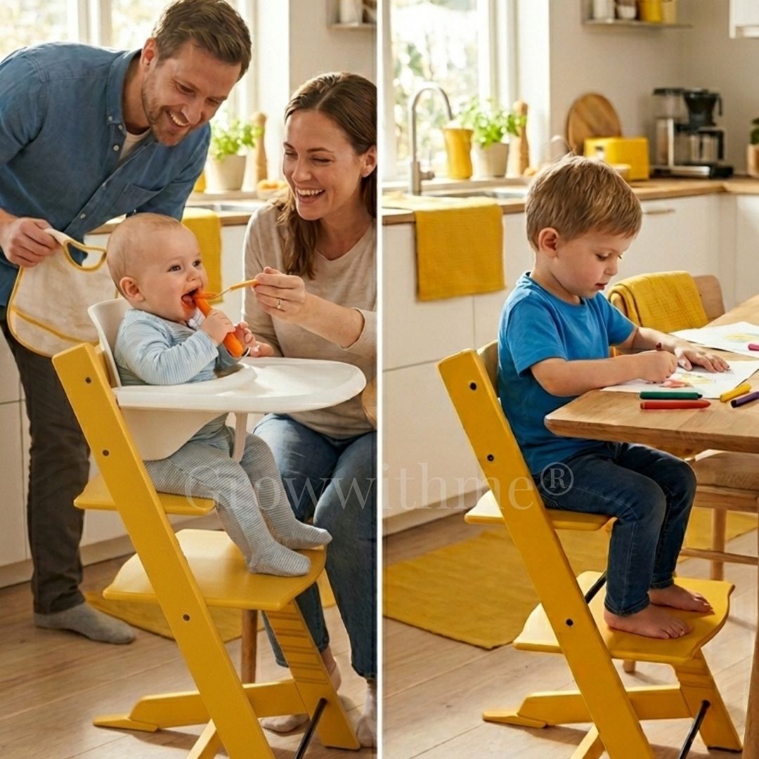 growwithme embo baby high chair sunflower yellow adjustable baby chair